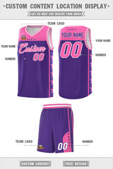 Custom Purple Pink Personalized Star Pattern Sports Uniform Basketball Jersey