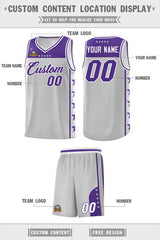 Custom Gray Purple Personalized Star Pattern Sports Uniform Basketball Jersey