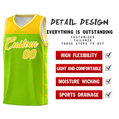 Custom Neon Green Yellow Personalized Star Pattern Sports Uniform Basketball Jersey