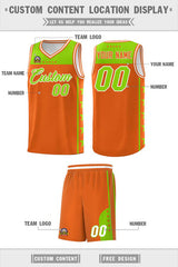 Custom Orange Neon Green Personalized Star Pattern Sports Uniform Basketball Jersey