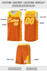 Custom Orange Yellow Personalized Star Pattern Sports Uniform Basketball Jersey