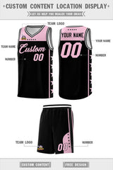 Custom Black Light Pink Personalized Star Pattern Sports Uniform Basketball Jersey