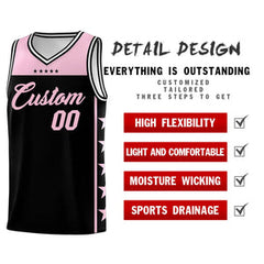 Custom Black Light Pink Personalized Star Pattern Sports Uniform Basketball Jersey