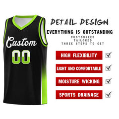 Custom Black White-Neon Green Personalized Two Tone Font Sports Uniform Basketball Jersey