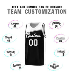 Custom Black White Color Block Sports Uniform Basketball Jersey
