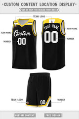 Custom Black White-Gold Classic Sports Uniform Basketball Jersey