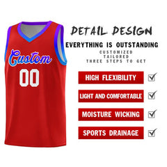 Custom Red Personalized Gradient Font Sports Uniform Basketball Jersey