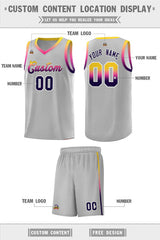 Custom Gray Personalized Gradient Font Sports Uniform Basketball Jersey