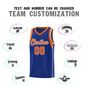 Custom Royal Orange-White Sleeve Color Blocking Classic Sets Sports Uniform Basketball Jersey