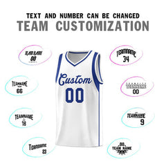 Custom White Royal Sleeve Color Blocking Classic Sets Sports Uniform Basketball Jersey
