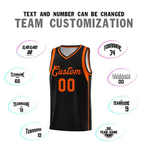 Custom Black Orange Sleeve Color Blocking Classic Sets Sports Uniform Basketball Jersey