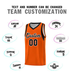 Custom Orange Black-White Sleeve Color Blocking Classic Sets Sports Uniform Basketball Jersey