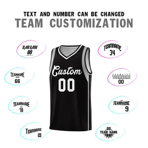 Custom Black White-Gray Sleeve Color Blocking Classic Sets Sports Uniform Basketball Jersey