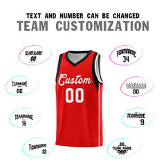 Custom Red White Sleeve Color Blocking Classic Sets Sports Uniform Basketball Jersey