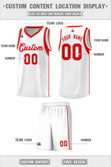 Custom White Red Sleeve Color Blocking Classic Sets Sports Uniform Basketball Jersey