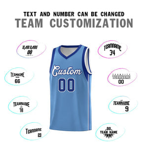 Custom Powder Blue Royal-White Sleeve Color Blocking Classic Sets Sports Uniform Basketball Jersey