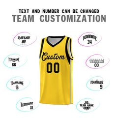 Custom Gold Black Sleeve Color Blocking Classic Sets Sports Uniform Basketball Jersey