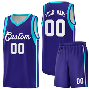 Custom Purple White Sleeve Color Blocking Classic Sets Sports Uniform Basketball Jersey