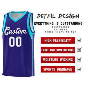 Custom Purple White Sleeve Color Blocking Classic Sets Sports Uniform Basketball Jersey