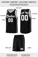 Custom Black White-Black Sleeve Color Blocking Classic Sets Sports Uniform Basketball Jersey