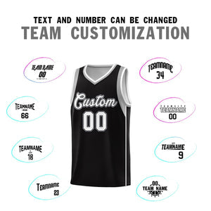Custom Black White-Black Sleeve Color Blocking Classic Sets Sports Uniform Basketball Jersey