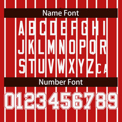 Custom Red White Stripe Fashion Design Full Button Authentic Baseball Jersey