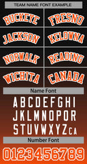 Custom Black Orange-White Gradient Stripe Fashion Authentic Baseball Jersey