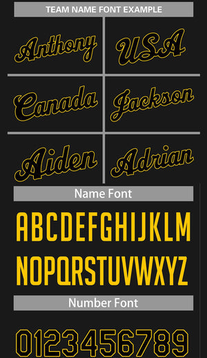 Custom Black Yellow Classic Sets Basketball Jersey