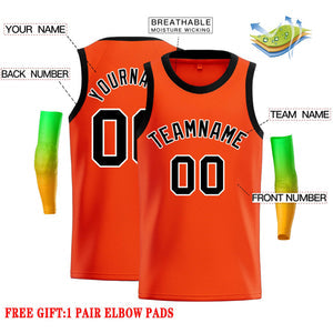 Custom Orange Black-White Classic Tops Casual Basketball Jersey