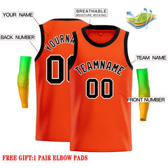 Custom Orange Black-White Classic Tops Casual Basketball Jersey