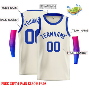 Custom Cream Royal Classic Tops Casual Basketball Jersey