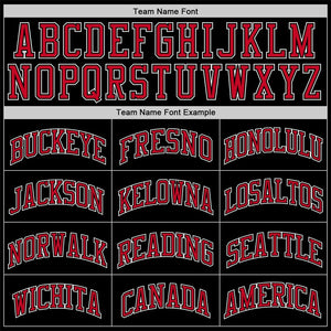 Custom Black Red-Red Classic Sets Basketball Jersey