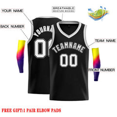 Custom Black White-Gray Classic Tops Men Casual Basketball Jersey