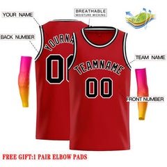 Custom Red Black-White Classic Tops Casual Basketball Jersey