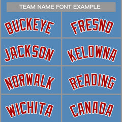 Custom Light Blue Red-White Classic Tops Casual Basketball Jersey