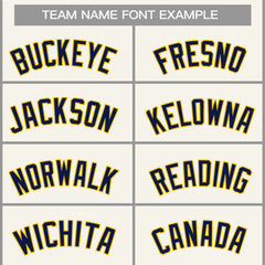 Custom Cream Navy-Yellow Classic Tops Casual Basketball Jersey