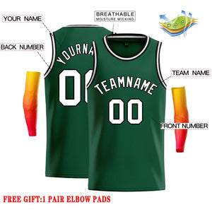 Custom Green White-Black Classic Tops Casual Basketball Jersey