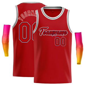 Custom Red Red-Navy Classic Tops Casual Basketball Jersey