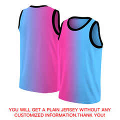 Custom Pink Black-Light Blue Gradient Fashion Tops Basketball Jersey