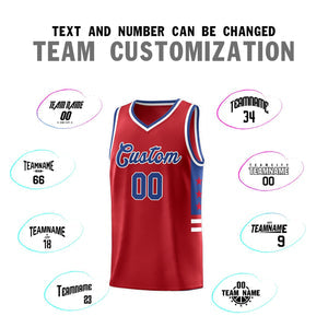 Custom Red Royal-White Personalized Star Pattern Sports Uniform Basketball Jersey