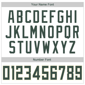 Custom White Hunter Green-Cream Classic Tops Casual Fake Sleeve Basketball Jersey