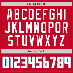 Custom Red White-Light Blue Classic Tops Casual Fake Sleeve Basketball Jersey