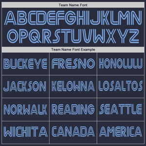 Custom Navy Powder Blue-Navy Classic Tops Casual Fake Sleeve Basketball Jersey