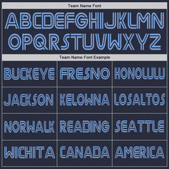 Custom Navy Powder Blue-Navy Classic Tops Casual Fake Sleeve Basketball Jersey