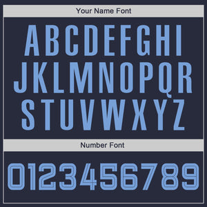 Custom Navy Powder Blue-Navy Classic Tops Casual Fake Sleeve Basketball Jersey