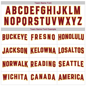 Custom White Maroon-Yellow Classic Tops Casual Fake Sleeve Basketball Jersey