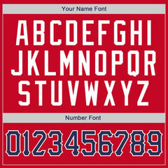 Custom Red Navy-White Classic Tops Casual Fake Sleeve Basketball Jersey