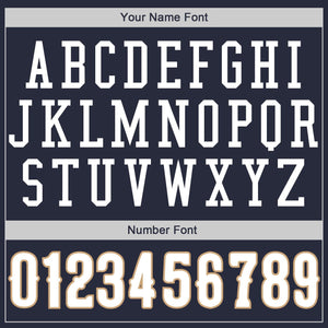 Custom Navy White-Old Gold Classic Tops Casual Fake Sleeve Basketball Jersey