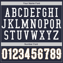 Custom Navy White-Old Gold Classic Tops Casual Fake Sleeve Basketball Jersey