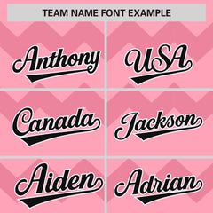 Custom Light Pink Black-White Personalized Ripple Design Authentic Baseball Jersey